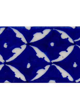 White Pattern on Blue Base Tile