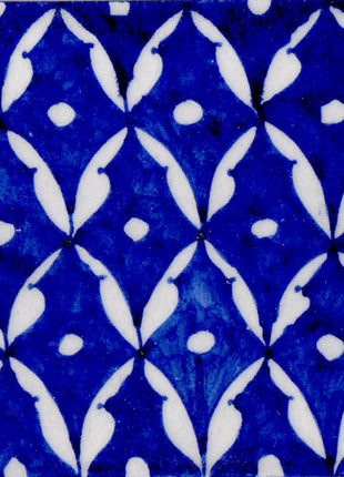 Blue Pattern Ceramic Zig Zag Handmade Kitchen Tile
