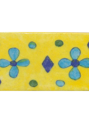 Flowers Design on Yellow Base Tile
