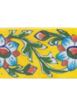 Flowers Design on Yellow Base Tile