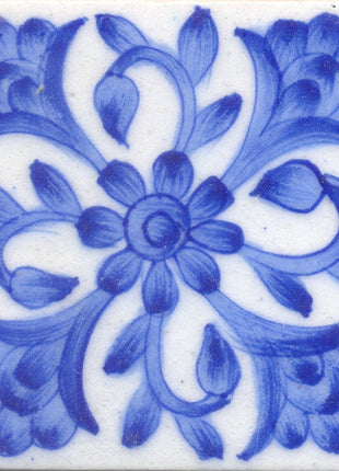 Blue design with white base tile
