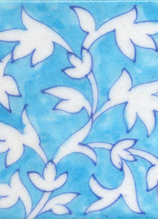 White leaf with Turquoise Base Tile