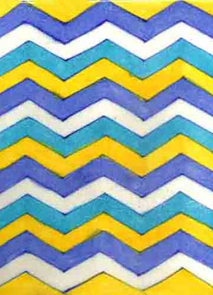 Turquoise,Blue,Yellow and White Colour Zigzag