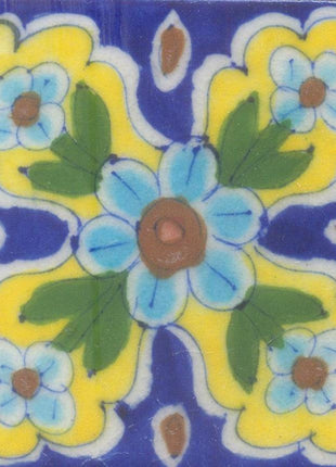 Turquoise Flower's and Blue and Yellow Tile