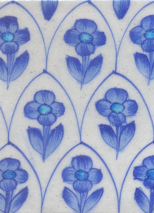 Blue Flower and White Tile