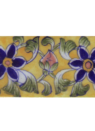 Blue Flowers and Yellow Base Tile-01