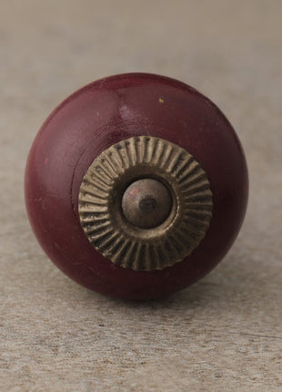 Red and Green Wooden Knob with Off-White Double Stripes