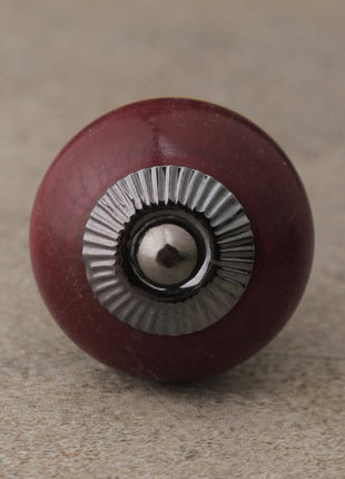 Red and Green Wooden Knob with Off-White Double Stripes