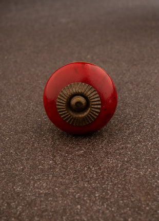 Red and Yellow Wooden knob