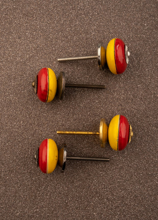 Red and Yellow Wooden knob