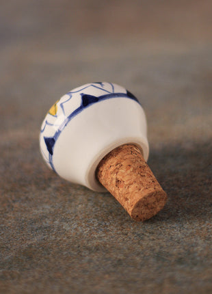 Ceramic Hand painted Wine Bottle Stopper, Bottle Stopper (Sold In Set of 2)