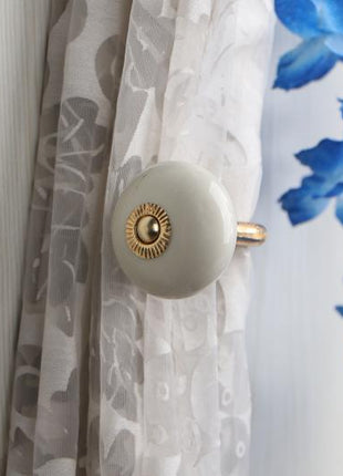 Curtain Tie Backs Hook Decorative Wall Hook-off White (Set of Two)