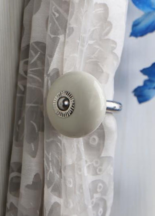 Curtain Tie Backs Hook Decorative Wall Hook-off White (Set of Two)