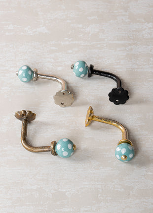 Curtain Tie Backs Hook Decorative Wall Hook- Turquoise (Set of Two)