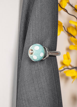 Curtain Tie Backs Hook Decorative Wall Hook- Turquoise (Set of Two)