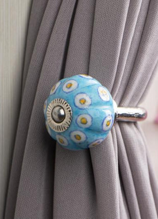 Curtain Tie Backs Hook Decorative Wall Hook- Yellow Dots (Set of Two)
