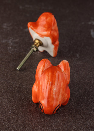 Orange frog Ceramic Cabinet knob