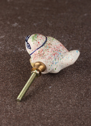 Kids Colorful Spatter Ceramic Bird knob