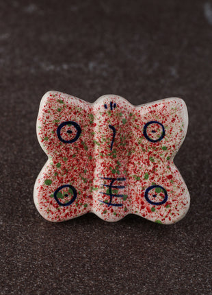 Kids Colorful Spatter Ceramic Butterfly knob