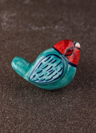 Turquoise Bird Ceramic Cabinet Kid Knob