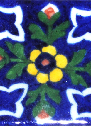 Handpainted Yellow Floral Kitchen Backsplash Tile