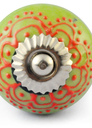 Orange Colour design Embossed with Light Green and White knob
