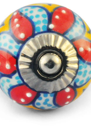 Multicolour Colour Flower Ceramic Knob