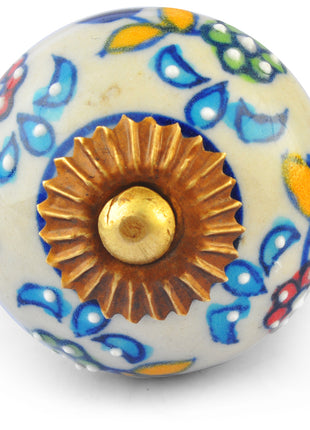 Multicolour design on White Colour Ceramic knob