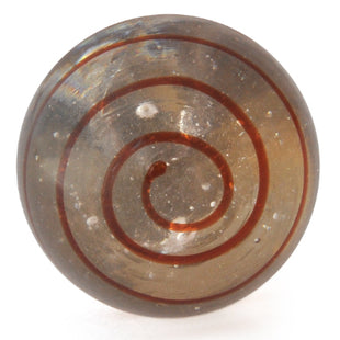Clear Round Glass Dresser Cabinet Knob With Brown Spiral