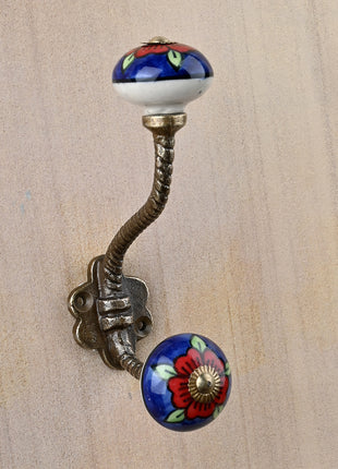 Elegant Blue Knob With Metal Wall Hanger