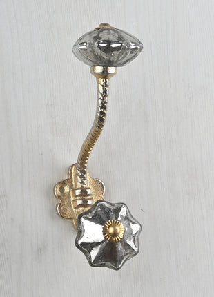 Well Designed Silver Metallic Knob With Metal Wall Hanger