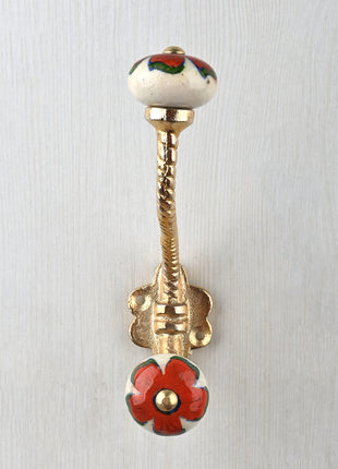 Round Beaded Antique Knob With Metal Wall Hanger