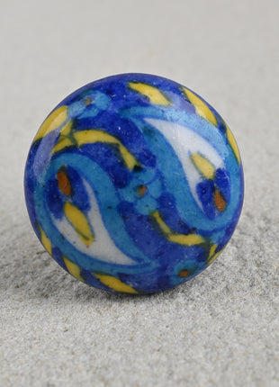 Handmade Blue And Turquoise Ceramic Drawer Knob