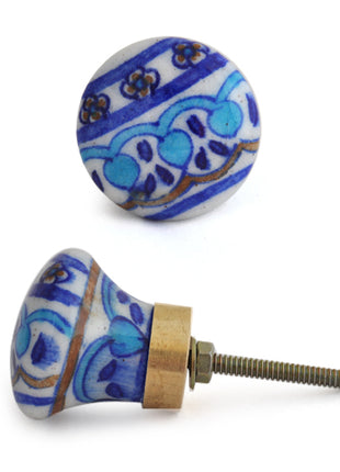 Elegant Multicolor Designer Ceramic Blue Pottery Drawer Knob