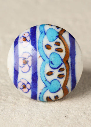 Designer Multicolor Ceramic Blue Pottery Dresser Cabinet Knob