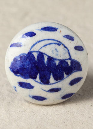 Elegant Blue Shell Ceramic Blue Pottery Drawer Knob