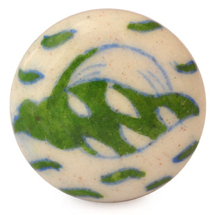 Well Designed Green Shell Ceramic Blue Pottery Dresser Cabinet Knob