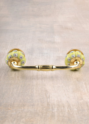 Lime Green Drawer Cabinet Pull With White And Pink Dots