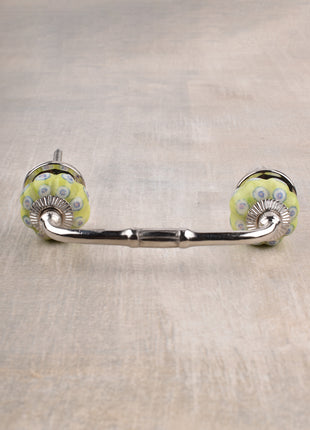 Lime Green Drawer Cabinet Pull With White And Pink Dots