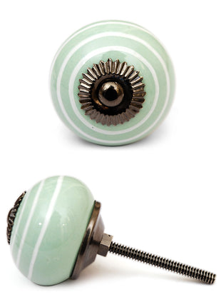 Lime Green Spiral Dresser Cabinet Knob with White Linings