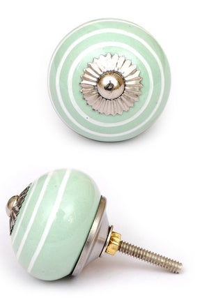 Lime Green Spiral Dresser Cabinet Knob with White Linings