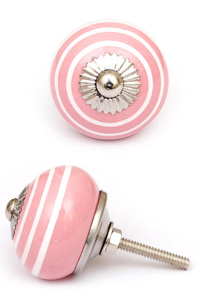 Spiral Pink And White Kitchen Cabinet Knob