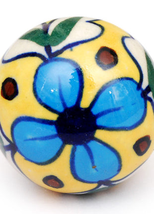 Yellow Floret Ceramic Cabinet knob