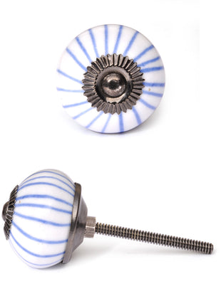 White Lining Spiral Cabinet Ceramic knob
