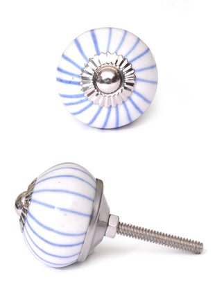 White Lining Spiral Cabinet Ceramic knob