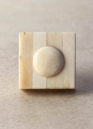Unique Square White Resin Bone Kitchen Cabinet Knob With Circle