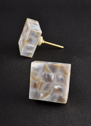 Unique Square Shaped Mother of Pearl Drawer Cabinet Knob