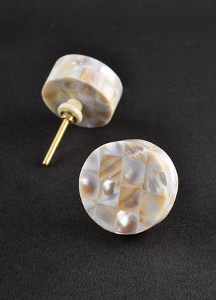 Antique Round Shaped Mother Of Pearl Kitchen Cabinet Knob