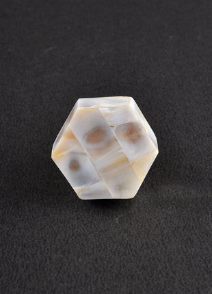 Hexagonal Shaped  Mother Of Pearl Dresser Cabinet Knob