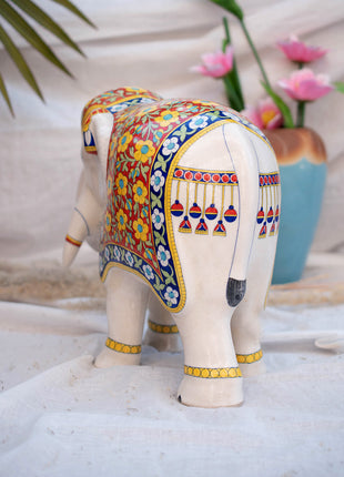 Pair of Handmade Decorative Blue Pottery Elephant – Symbol of Strength & Power and Wisdom & Loyalty